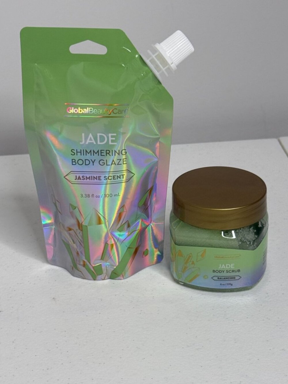 Global Beauty Care Jade Body Scrub & Shimmering Body Glaze Set
